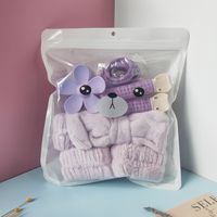 Lot de 16 bandeaux gonflés antidérapants avec serviette de poignet et pince à cheveux fleurie, ensemble de maquillage SPA, couleur unie, pour le lavage du visage, femmes, adolescentes et jeunes filles