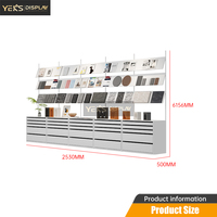 Armoire de présentation moderne à tiroirs combinés avec cadre métallique de bonne qualité pour mosaïque, marbre, carrelage stratifié horizontal/vertical