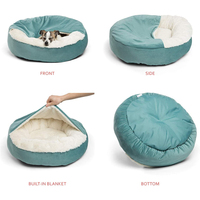 Vente en gros fournitures de couchage pour animaux domestiques lit rond lavable en Machine pour chien avec housse couette pour animal de compagnie chat chien hiver nid chaud