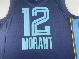 2023/24 חולצת כדורסל ג'א מורנט ג'א גריזלי ג'רזי חדשה באיכות גבוהה סיטונאי אטום בחום גופיות Nbaing בהתאמה אישית