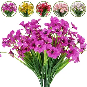 Window Box Decorating Artificial Flowers Outdoor UV Resistant Fake Flowers No Fade Plastic Plants