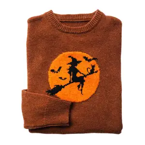 Kunden spezifische gestrickte Wolle Weihnachten Pullover Pullover Home Baumwolle Weihnachts pullover Halloween Pullover