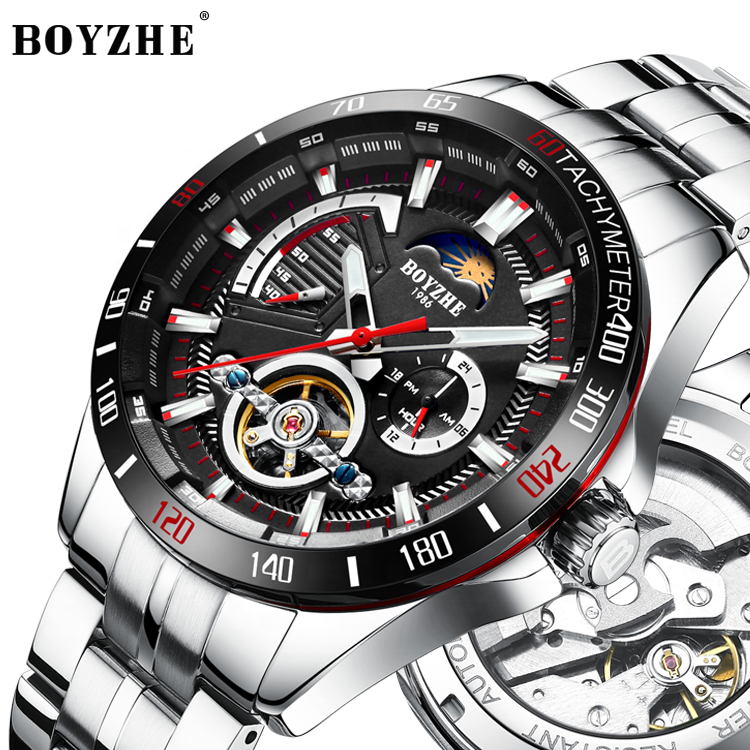 Dial negro + caja de plata + banda de plata