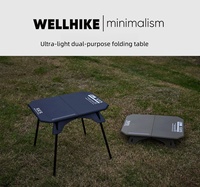 Table portable pliante à double usage pour le camping en plein air, pour la randonnée, en alliage d'aluminium, Table à manger à ouverture rapide pour le bureau en ABS