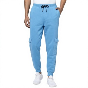 Men <b>Summer</b> Casual High Waist Elastic Multi Pocket Cargo <b>Pants</b> Cotton Fabric Wholesale Supply Custom Made Trouser - Product Image 1