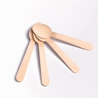 Ensemble de couverts jetables en bois de bouleau de haute qualité 140 mm - Couteau, fourchette et cuillère biodégradables, écologiques, couleur naturelle, pour fêtes