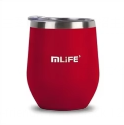 Tasse à café isotherme en acier inoxydable à double paroi noir mat de 12 oz avec paille, isolation thermique 6-12 heures, OEM ODM, vente en gros