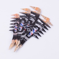 Peigne à cheveux double face en plastique à dents larges, style vintage imprimé pour hommes, idéal pour les coiffures slick-back et aviateur