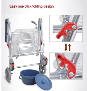 Sortie d'usine siège de toilette pliant mobile portable avec roues pour équipement de sécurité de salle de bain - Product Image 3