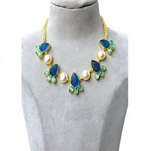 Hermoso Juego de Collar y Aretes Chapados en Oro de Primera Calidad, Joyería de Moda para Mujer, Regalo de Boda - Product Image 2