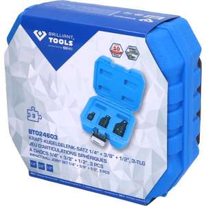 ชุดข้อต่อลูก BT024603ผลกระทบที่ยอดเยี่ยม1/4 ''+ 3/8'' + 1/2 ''(3ชิ้น) ซ็อกเก็ตผลกระทบและอุปกรณ์เสริม - Product Image 4