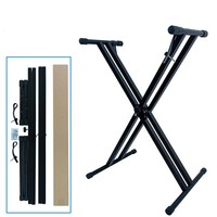 Support de Piano en Fer Support de Musique Pliable pour Piano Électrique Support de Clavier de Piano Réglable Double-X