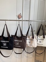 Sac fourre-tout en toile personnalisé pour femmes, grande capacité, multi-poches, sac bandoulière avec fermeture éclair, sangle réglable