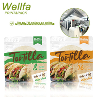 Sachet d'emballage pour tortillas refermable avec logo personnalisé, fenêtre transparente de qualité alimentaire, pochette plate pour tortillas entières congelées