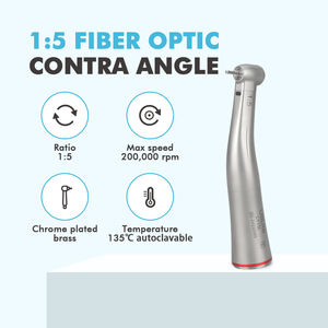 Manipolo 1:5 fibra ottica a bassa velocità Contra angolo Handpiece interno 4 spruzzi strumenti dentali - Product Image 2