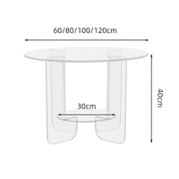Table basse en acrylique transparente, style moderne