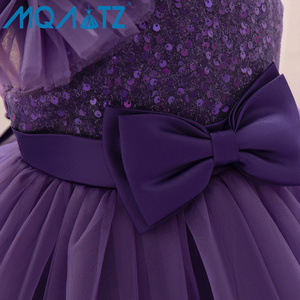 Vestido de Fiesta de Gasa con Estampado Floral <span class=keywords><strong>para</strong></span> <span class=keywords><strong>Niñas</strong></span>, Ideal <span class=keywords><strong>para</strong></span> Fiestas de Cumpleaños de Verano, Vestido Formal con Cuello Redondo, Lentejuelas y Lazo Decorativo - Product Image 4