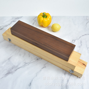 Boîte de rangement pour couteau simple en bois d'acacia, 37,3 cm, avec couvercle magnétique, boîte cadeau pour la cuisine - Product Image 3
