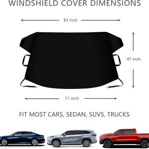 Cubierta para Parabrisas de Auto ZJ-CZ010, Extra Grande, Negra, de Tela Oxford, Impermeable y Anticongelante, para Camionetas Ram, SUV y Sedanes - Product Image 4