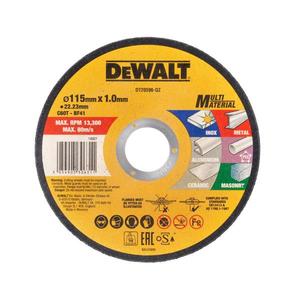 Disco de Corte Multimaterial DeWalt de 115 mm x 1,0 mm, Tipo Plano, para Metal, Cerámica, Aluminio, Acero Inoxidable y Mampostería - Product Image 1