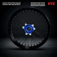 Jeu de roues en alliage anodisé CNC KYZ 17 pouces Supermoto Avant 17x2.5 Arrière 17x3.5 Moyeu et jante violettes Surron Ultra Bee Street Racing Pro Kit