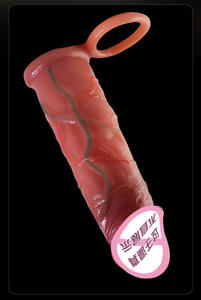 Realistischer Silikon-Penishülle-Verlängerer Wiederverwendbarer Penisvergrößerer Kondom mit Verzögerungshülle Sexspielzeug Massagepistole für Männer - Product Image 2