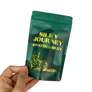 Bolsas de plástico impresas personalizadas para embalaje de setas, bolsas de Mylar de lámina dorada con efecto metálico mate, bolsas Ziplock de setas - Product Image 4