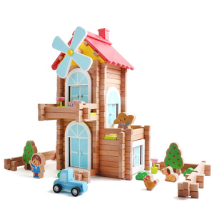 Hot Sale Wholesale Cottage with Furniture Doll House Kids Wooden Puzzle Christmas Birthday Gift Wholesale Educational Wooden <b>Toy</b> - Product Image 2