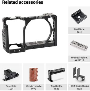 Pour SmallRig en alliage d'aluminium caméra Cage plate-forme pour Sony A6500 A6300 A6000 ILCE 6000 Nex 7 Shoe Mount Thread Trous <span class=keywords><strong>1661</strong></span> - Product Image 4