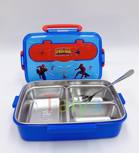 Kotak makan siang piring terpisah anak-anak kelas makanan Avennger Super Hero 304 baja tahan karat kotak makan siang terisolasi untuk anak laki-laki perempuan - Product Image 3