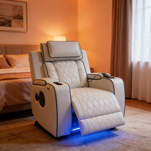 เก้าอี้ปรับเอนแบบมีลำโพง รุ่น Power Recliner Glider พร้อมพนักพิงศีรษะปรับได้ ผ้าหุ้ม ทนทาน 5 ปี - Product Image 1
