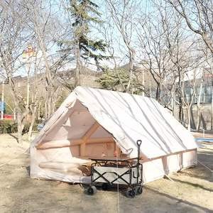 Inflatable Camping Air <b>Tent</b> with Hand Pump Portable Double Layer Easy Setup <b>Waterproof</b> Windproof 4 Seasons Oxford Cabin <b>Tent</b> - Product Image 2