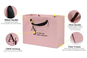 Wholesale Luxury Gift Printing Cowhide Handle Paper Bag Recyclable Retail Clothing Brand Logo Custom Shopping Packaging Bag - Product Image 2