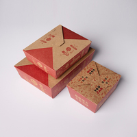 Boîte Bento jetable en gros, pliable en kraft, pour repas à emporter, avec languette, logo personnalisé OEM, en vrac, boîte biodégradable
