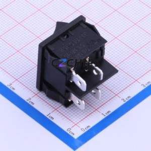 MR4-210-C5N-BB Rocker Switch Through hole Component (THT) Switch Concave Bend Solder Tab Black 6A - Product Image 2