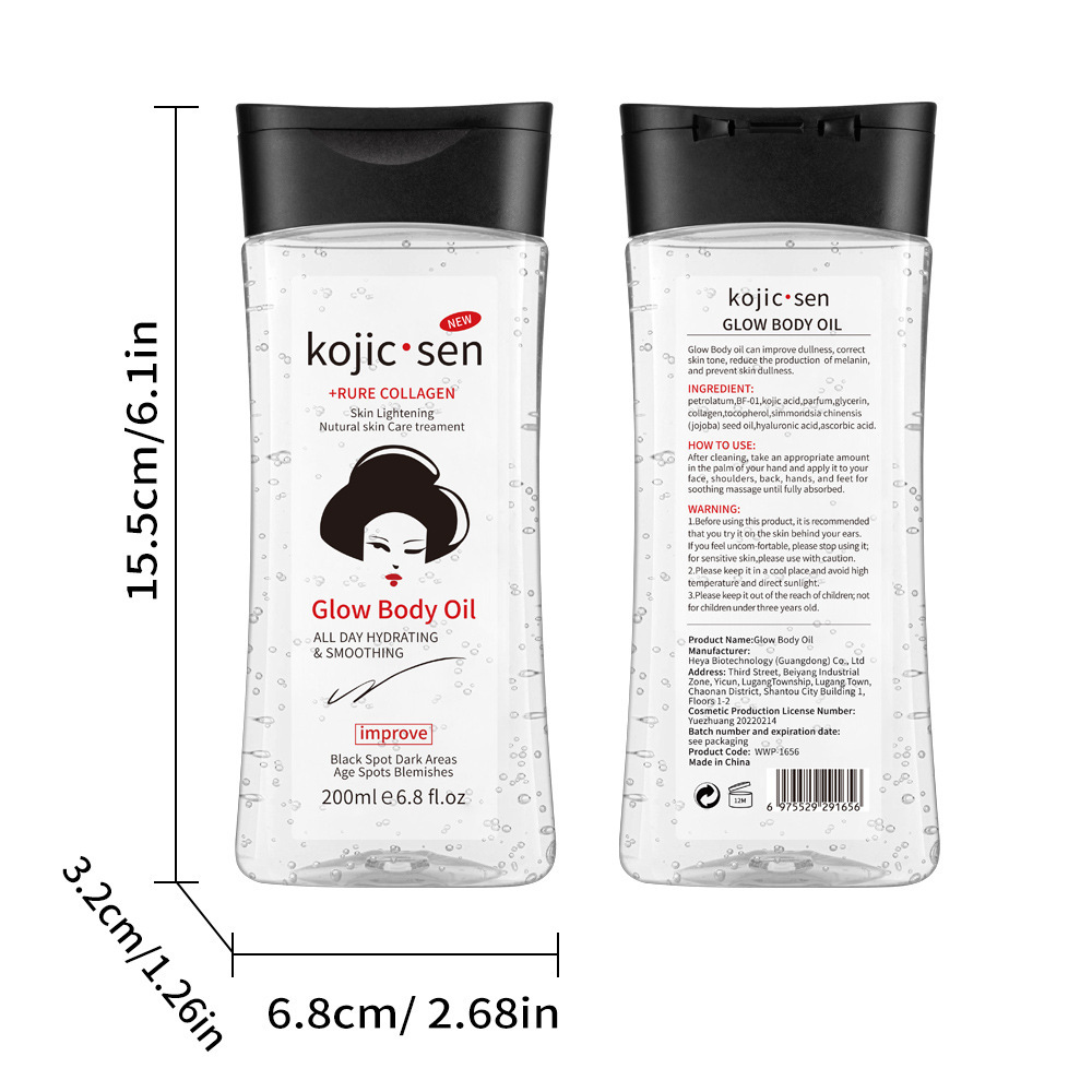 Kojic acid body oil 200ml "packing number: 96pcs/ctn]