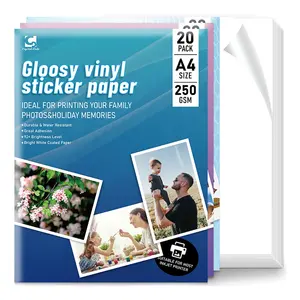 Kristalcode Stickers Voor Laserprint Label A4 Transparante Zelfklevende Inkjet 400 Vellen Bedrukbaar Vinyl Mat Zilver Stickerpapier