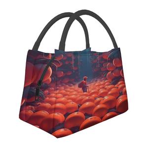 Sac isotherme de sac à lunch avec film d'aluminium personnalisé en tissu et polyester pour le stockage des aliments - Product Image 1