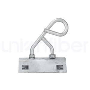 Support de fixation en fer galvanisé à chaud avec crochet et vis pour suspension de câble à fibre optique <span class=keywords><strong>a</strong></span>érien, fixation sur poteau pour raccords ADSS - Product Image 1
