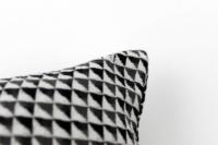 Housses de coussin 18x18 pour la décoration intérieure, motif triangle noir et blanc tissé, pour usage hôtelier