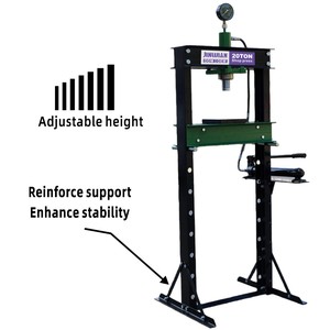 <span class=keywords><strong>Presse</strong></span> <span class=keywords><strong>hydraulique</strong></span> d'atelier Jinlijie de 20 tonnes avec fonctionnement pneumatique et manuel, 10 positions de hauteur de lit, garantie incluse - Product Image 3