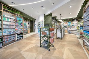 Muebles Modernos para Tiendas Médicas, Decoración Personalizable, Accesorios para Exhibición en Tiendas y Salas de Exhibición, Acabado en Acrílico, Vidrio, Madera y Barniz, Pantalla LED - Product Image 3
