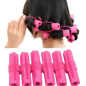 Beauty Sponge Tube Curling Iron Flexible Large Ewha Flower Hair Rollers Sleeping Perm Self - Stick Hair Rollers 6 Pieces A Set