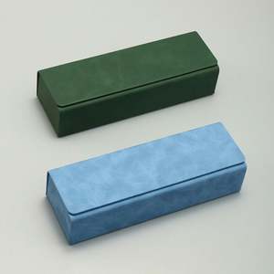 Étui à lunettes portable anti-extrusion en cuir PU avec logo personnalisé, étui de rangement rigide pliable pour lunettes de soleil, vente en gros - Product Image 3