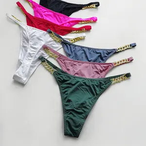 Women Glossy Seamless Thong Panties See-Through Panty Low Rise Bikini  Underwear