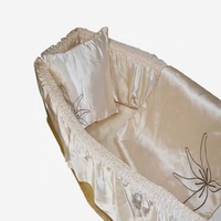 XZR-59 Style Européen France, Drap de cercueil en satin avec drapé Capiton, Matelas de fond de cercueil en lin et Oreiller funéraire, pour le marché européen
