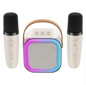 Caixa de Som K12 Portátil com Subwoofer Mini e Iluminação RGB LED, Microfone Sem Fio Integrado para Uso Doméstico - Product Image 1