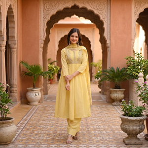 Sky Blue Color Elegance Premium Designer Readymade Ankle-Length Stretchable Quick Dry Mal Chanderi Party <b>Kurta</b> with Dupatta - Product Image 1
