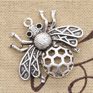 <strong>Charms</strong> Bee Hornet <strong>Honey</strong> Honeybee 33x36mm Tibetan Silver Color Pendants Antique Jewelry Making DIY Handmade Craft - Product Image 5