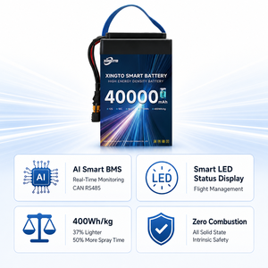 <span class=keywords><strong>Batteria</strong></span> Intelligente Xingto 12S 44.4V 14S 51.8V 58.8V 40000mAh 60Ah 400Wh per Kg, LiPo a Stato Solido per Droni Agricoli AI per Irrorazione - Product Image 2